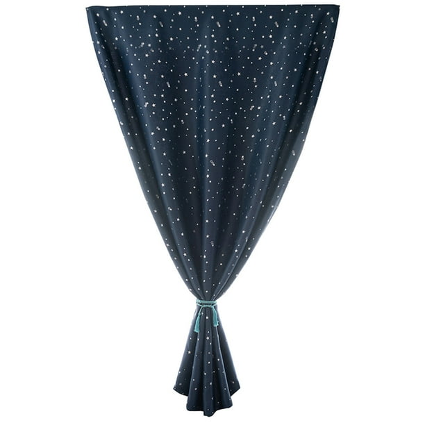 1 cortina Aoresac Home Hot Silver Stars Blackout tela de cortina de Velcro de doble cara decoración del hogar