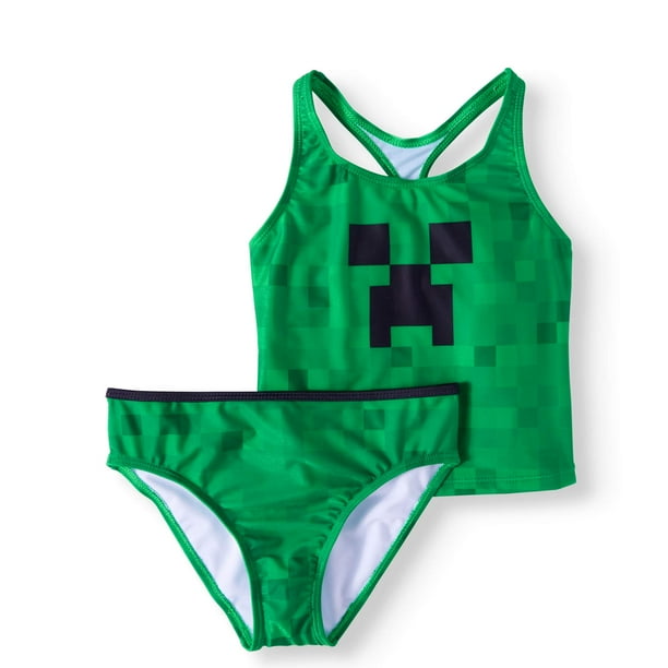 Microsoft Minecraft Girls' 2 Piece Swimsuit