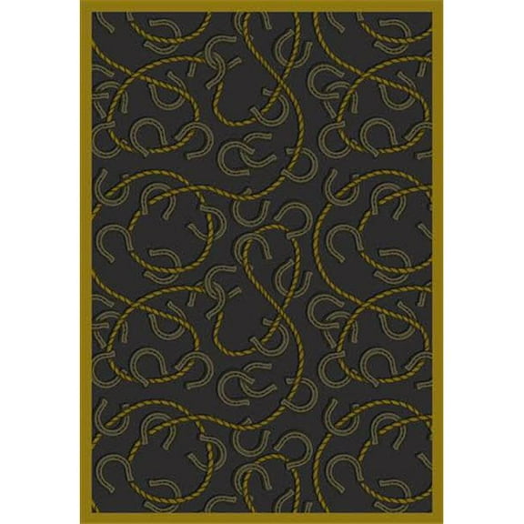 Rodeo Federal Blue 5 ft.4 in. x 7 ft.8 in.  WearOn Nylon Machine Tufted- Cut Pile Whimsy Rug