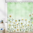 thumbnail image 3 of Daisy Shower Curtain, Floral Daisy Fabric Bathroom Curtains, Rustic Farmhouse Boho Shower Curtain Set, White Daisy Bathroom Shower Curtain with 12PCS Hooks, 70X75IN（Green）, 3 of 3