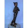thumbnail image 4 of Nifao Girl with Two Bunnies in Nature Bronze Statue, Delightful Decor – Home Office Decor Sculpture, 17"L x 13"W x 44"H, 4 of 10