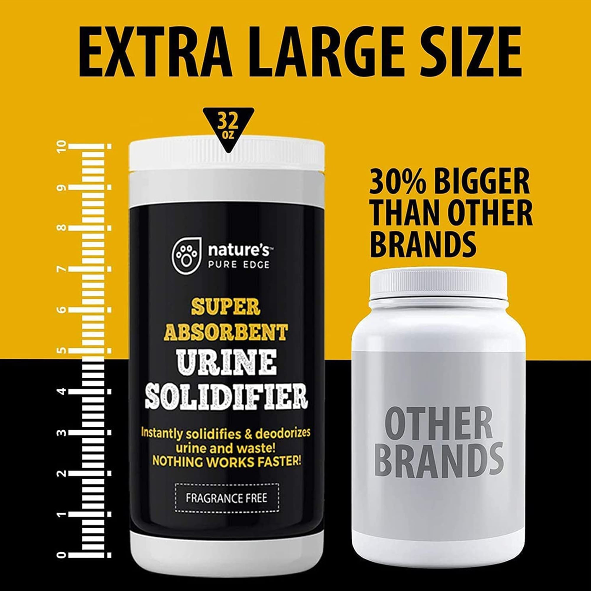 Nature's Pure Edge 2‑lb Urine Solidifier & Absorbent Gel Powder – Super Absorbent Polymer for Camping Toilets, Travel Urinals, Pet Loo & Bedpans – Fast Solidifying Granules