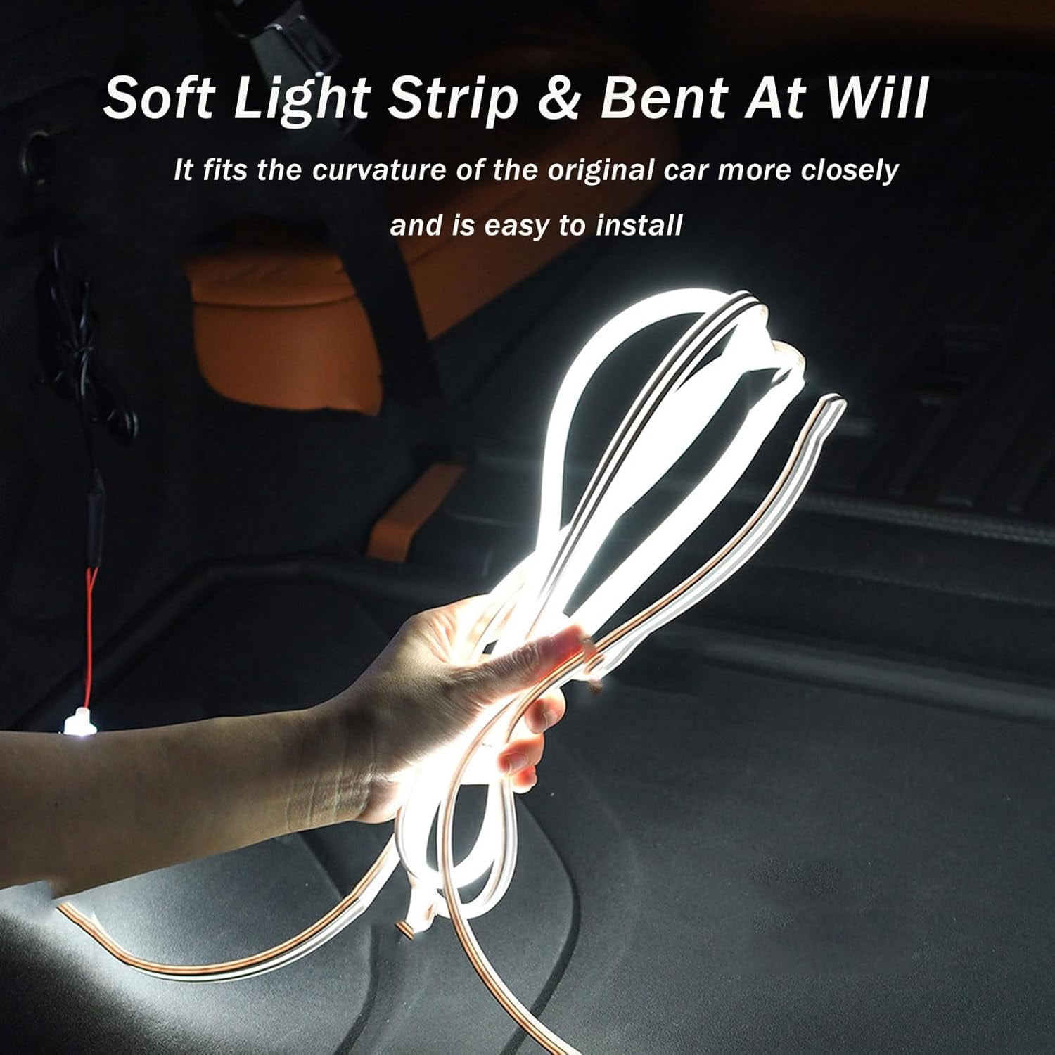 Dynamic Flowing Car Trunk Light Strip, 2025 New Trunk Cargo Ambient Lighting, Led Strip Lights for Interior Illumination Decorations, Invisible Installation