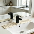 thumbnail image 4 of Topukaiba Silicone Sink Mat for Kitchen Faucet, Narrow Splash Guard Behind Faucet, Self Draining Countertop Protector, Easy to Clean for Kitchen Bathroom Vanity Sink Area,17.7"x4.2",Beige, 4 of 6
