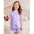 thumbnail image 5 of Arshiner Girls Pajamas Silk Satin Pajama Set 2 Piece Button Down Pjs Ruffle Sleepwear, 5 of 6