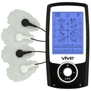 Vive Stim Machine TENS Unit - Electrotherapy Muscle Stimulator With Electrode Pads - Neurostimulation EKG Pulse Massager for Neuropathy, Back Pain Relief, Sciatica, Diabetic Nerve - OTC Rechargeable