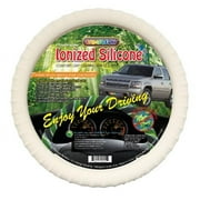 Cameleon Cover 153 BEIGE TRUCK IONIZED New Silicone Semi-Truck Beige Steering Wheel Cover With Negative Ion Fits