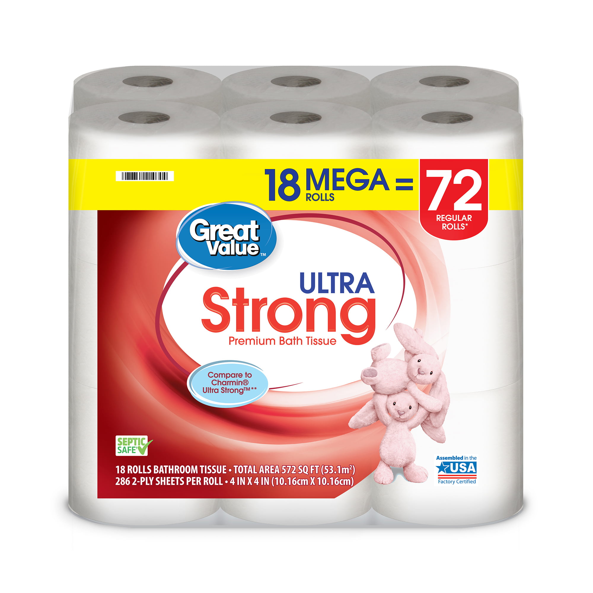 Great Value Ultra Strong Toilet Paper, 18 Mega Rolls - Walmart.com