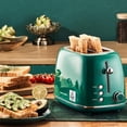 thumbnail image 3 of Tostadora Roter Mond de 2 rebanadas, retro, de acero inoxidable, color verde, 3 of 9