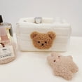 thumbnail image 4 of Estuche para lápices de costura con esponja de franela con oso bordado, bolsa de almacenamiento de papelería para bebés y jardín de infantes, bolsa de cosméticos, 4 of 6