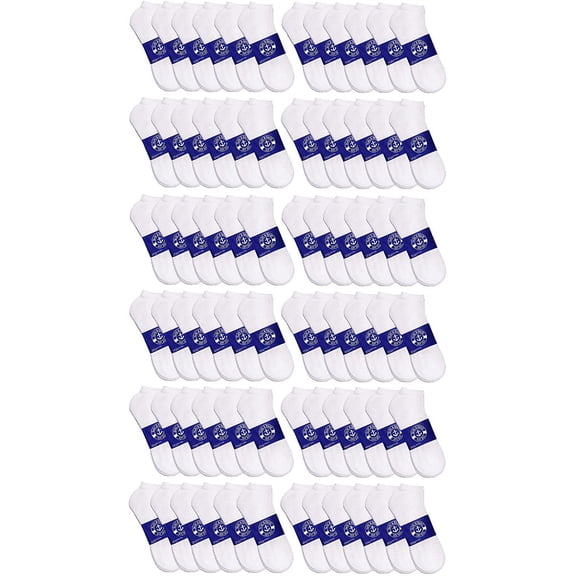 72 Pairs Low Cut Socks, Mens & Womens Below Ankle Socks, Cotton, Sock, Donation Homeless, Lightweight Bulk (72 Pairs Mens White)