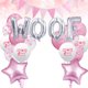 thumbnail image 2 of KAKOWELY Globos de aluminio con letras "WOOF", para cumpleaños de perro (plateados y rosas), 2 of 5