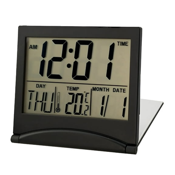 AUQ Electronic Clock Ultra-Thin Travel with Date and Temperature Alarm Clock