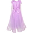 thumbnail image 6 of Flower Girls Dress Purple Sleeveless Mantillas Wedding Bridesmaid 7, 6 of 9
