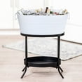 thumbnail image 2 of BREKX White Metal Aspen Model Beverage Tub with Iron Stand 28-inch Assembled Height, 2 of 5