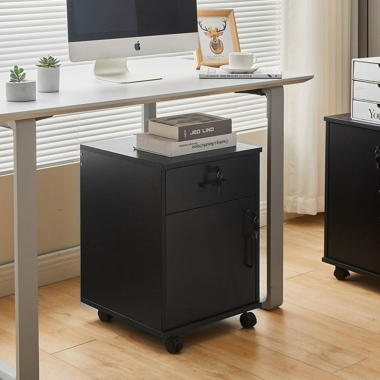 Clipop Locking File Cabinet with Key, Small Office Mobile Storage