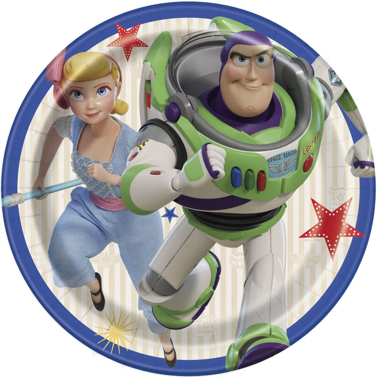 Unique Disney Toy Story 4 Round Dessert Plates - 8 Pcs, multicolor, one size