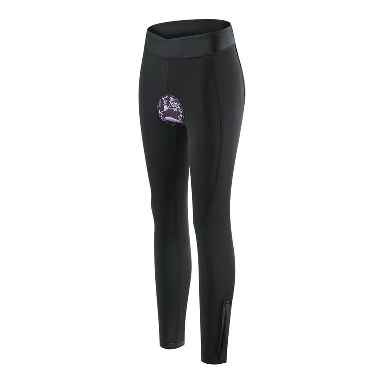 Wosawe Women Cycling Pants with Pocket Breathable Padded Bike Pants Tights for Biking Running Jogging
