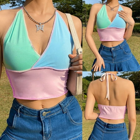 USSUMA 2024 Women Wireless Bra Vest Breathable Chest Pad Wearing Sports Underwear Back to Campus flyer Pink L