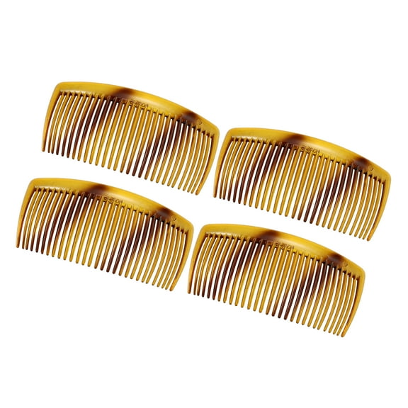 Vocoste 4 Pcs Classic Side Clip Hair Comb Teeth Hair Combs Hair Clip Comb 4" PC Brown