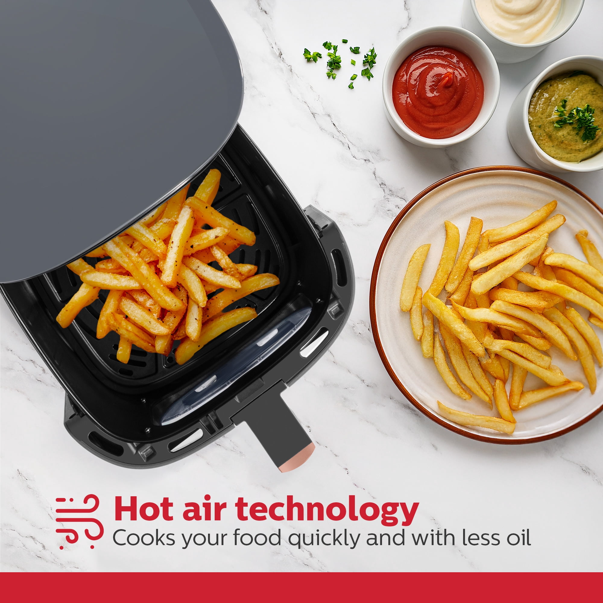 Holstein Housewares 7.6QT DIGITAL AIR FRYER ROSE GOLD – Large Capacity, LED Touchscreen, Viewing Window, 11 Presets, Preheat & Keep Warm Functions, Hot Air Technology for Healthier Cooking