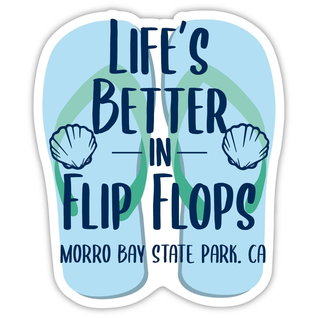 R and R Imports Morro Bay State Park California Souvenir 4 Inch Vinyl Decal  Sticker Flip Flop Design - Walmart.com