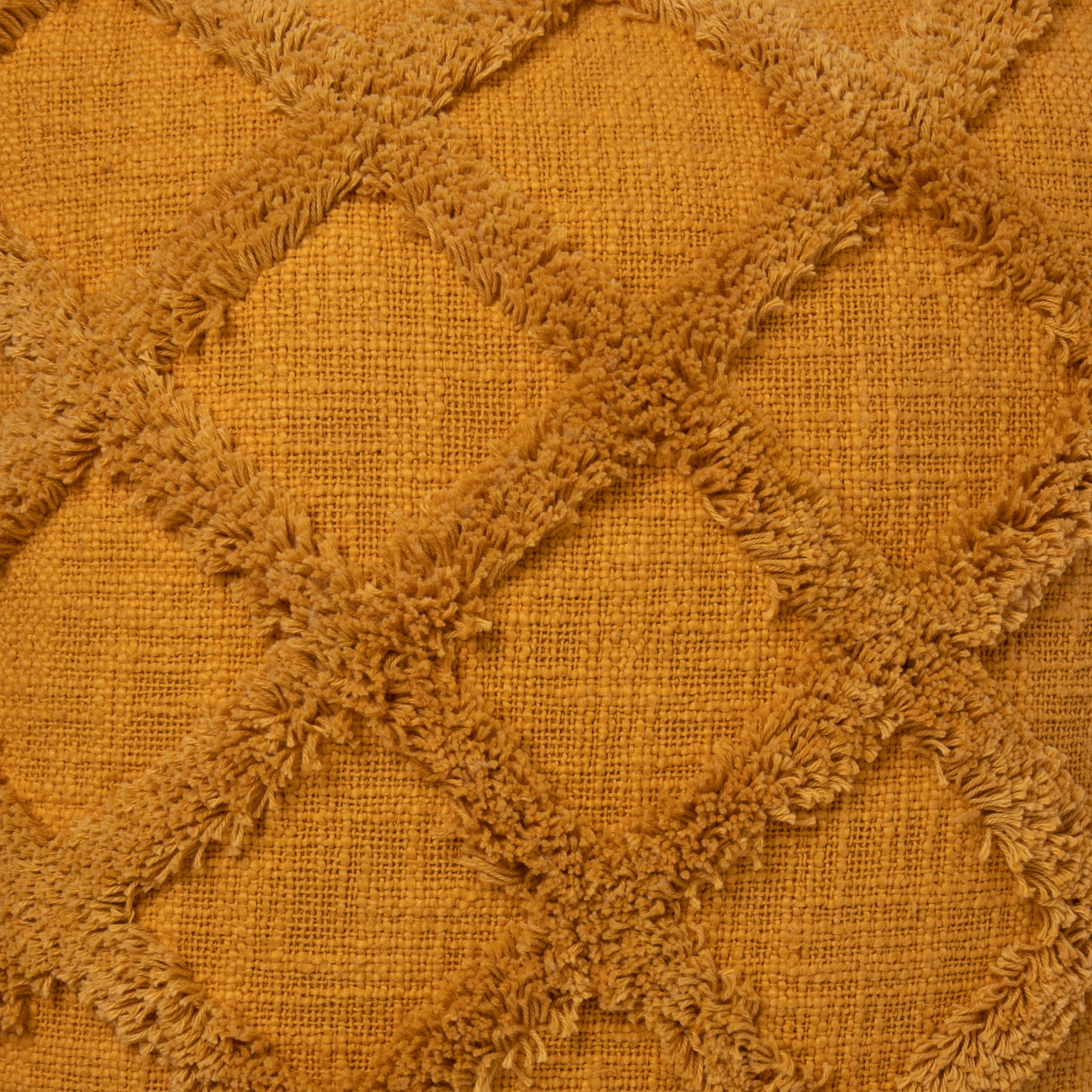 Better Homes & Gardens Tufted Trellis Decorative Throw Pillow, 20" x 20", Square, Ochre Harvest