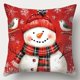 thumbnail image 1 of Funda de almohada con decoración navideña, regalo de Año Nuevo, bonita funda de almohada con estampado de muñeco de nieve y cervatillo, cojín para sofá, decoración del hogar, 1 of 5