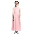 thumbnail image 4 of iEFiEL Girls Chiffon Scoop Neck Flower Girl Dress Wedding Bridesmaid Birthday Party Dress Pearl Pink 10, 4 of 7