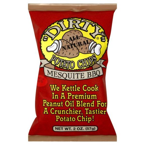 Dirty All Natural Potato Chips Mesquite Bbq 2 oz (Pack of 2)