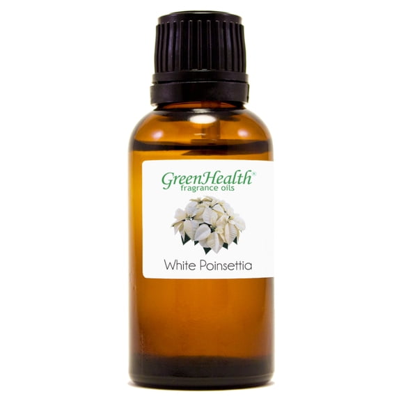 White Poinsettia Fragrance Oil - 1 fl oz - Amber Glass Bottle w/ Euro Dropper - GreenHealth