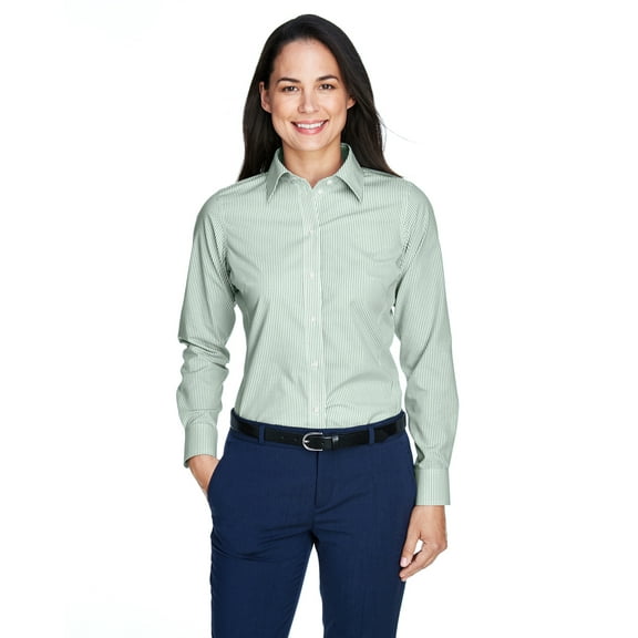 Devon & Jones Ladies' Crown Woven Collectionâ„¢ Banker Stripe - D645W