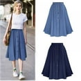 thumbnail image 3 of Women's A-Line Single Breasted denim Skirt Women New Arrival Summer Autumn Cute Casual Knee harajuku high waist, 3 of 6