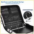 thumbnail image 4 of Zipper Binder with Shoulder Strap 2 inch 3 Ring Waterproof File Folder Organizer Bag 500 Sheet Cartoon Penguin Pattern, 4 of 8