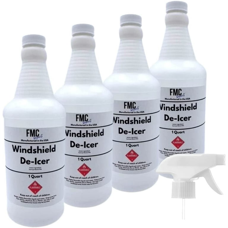 Windshield Deicer Spray for Car | 32 OZ Spray Bottle | Melt Ice Instantly  with No Residue | 4 Quart w/Sprayer
