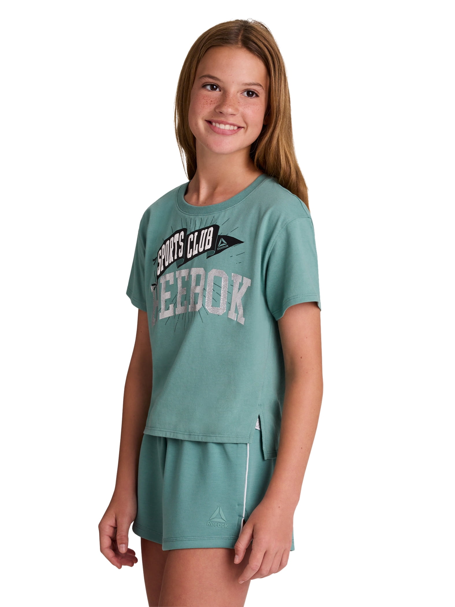 Reebok Girl's Team Sparkle Graphic T-Shirt, Sizes 4-18