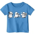 thumbnail image 4 of Ulitacool Girls Tops Halloween O Neck Short Sleeve Cartoon Graphic Hallowma Tee 3-4 Years Blue, 4 of 4