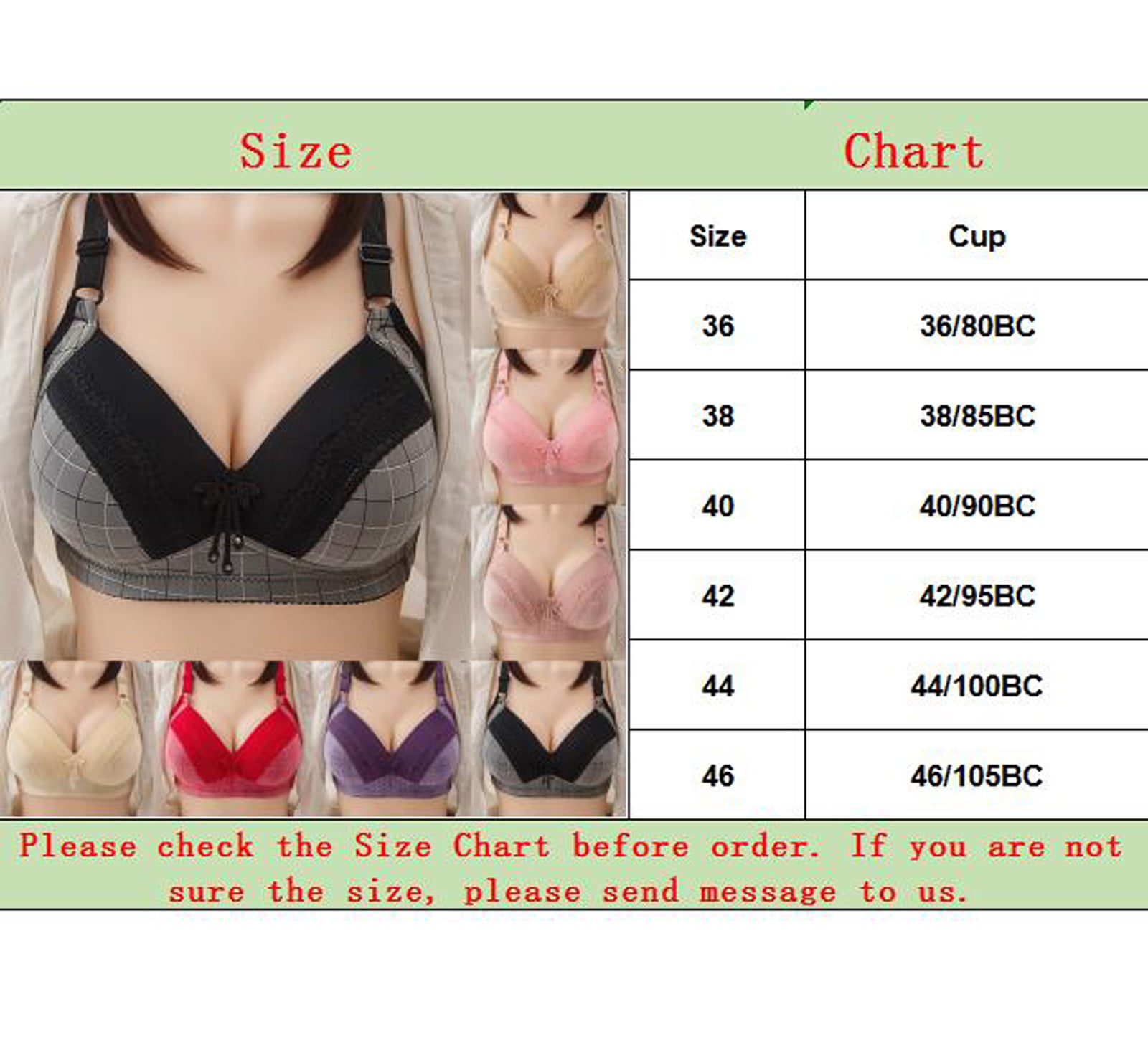 Strapless Bra for Big Busted Women Wireless Push-Up Bralettes Solid Print B  40