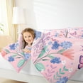 thumbnail image 4 of Homewish Girly Pink Butterfly Queen Comforter Set, Groovy Daisy Flower Bedding Sets, Teens Kids Boys Girls Reversible Bedding Comforter Set, Microfiber Bedroom Decor, 3pcs, 4 of 8