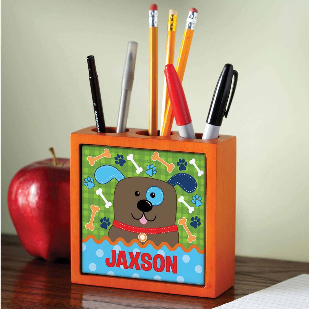 Personalized Cute Puppy Pen / Pencil Holder