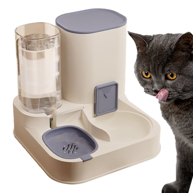 Juego de comedero y dispensador de agua para mascotas, dispensador automático de comida para gatos, automático por gravedad para gatos y perros pequeñ
