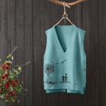 thumbnail image 5 of Bovemsi Camisole Tops for Women Autumn And Winter New Vest Horse With Embroidered Knitted Trendy Loose Versatile Sleeveless Sweater Basic Tanks, 5 of 7