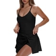 thumbnail image 4 of FRSASU Tennis Dress for Women, U Neck Workout Built in Shorts and Bra fSleeveless Golf Dresses for Women Black, 4 of 5