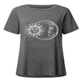 thumbnail image 2 of T-shirt à Manches Courtes pour Femmes, Hauts Grande Taille, Tunique Décontractée à Col en V, Blouse Ample, 2 of 2