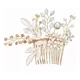 thumbnail image 4 of Tocado de niña de cristal con flores y peineta nupcial, 4 of 4