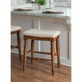 thumbnail image 2 of Linon Marino 25" Upholstered Backless Counter Stool in Antique Walnut Wood, 2 of 8