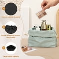 thumbnail image 3 of Uxcell 2 Pcs Bolsa de Maquillaje con Cordón, Bolsa Cosmética de Lona de 7.3" para Organizador de Artículos de Tocador de Viaje, Accesorios Negros, 3 of 7