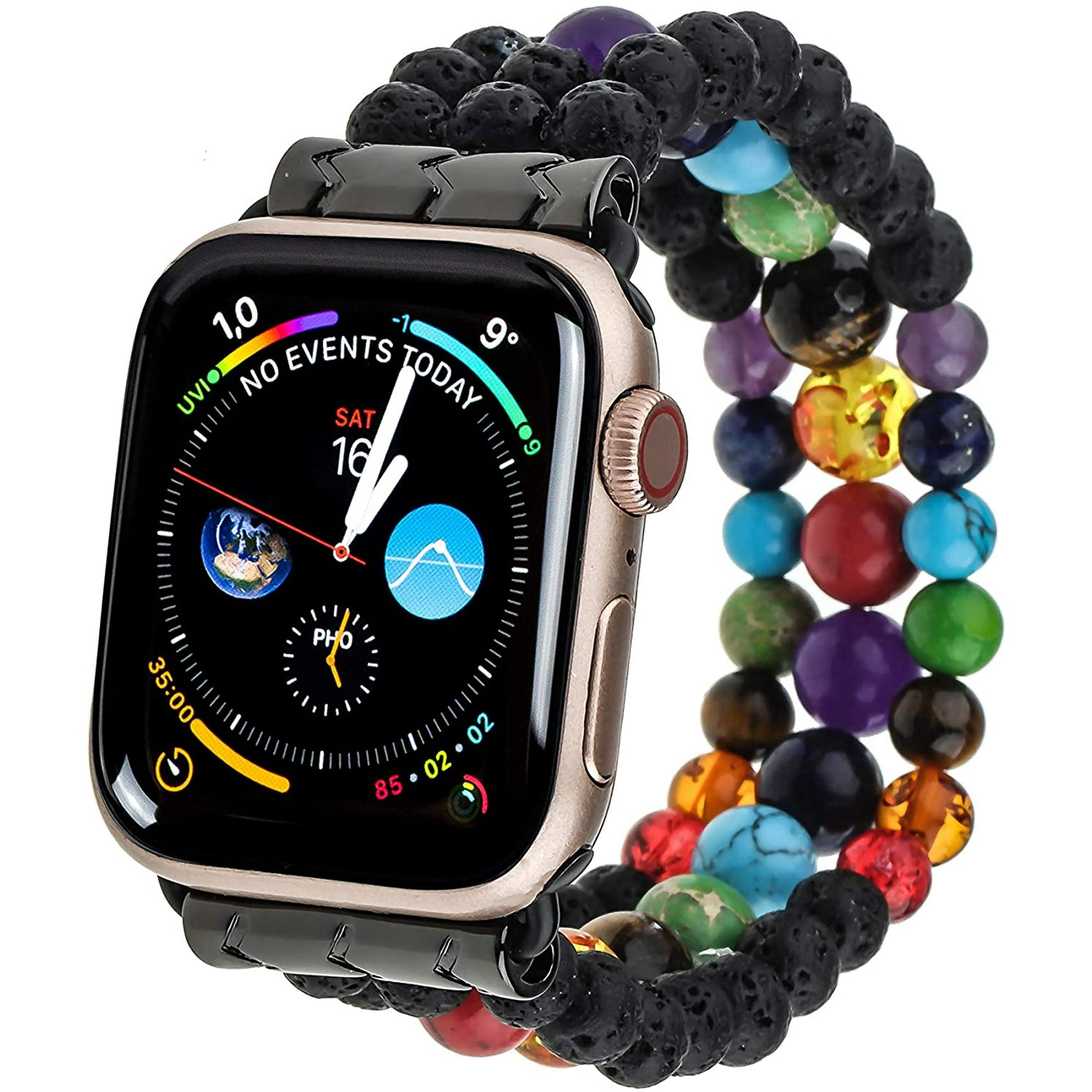 Geecy Compatible With Beads Bracelet Watch Band 38mm 40mm 42mm 44mm Watch Strap For Women Men Iwatch Series 6 5 4 3 2 1 Se Other