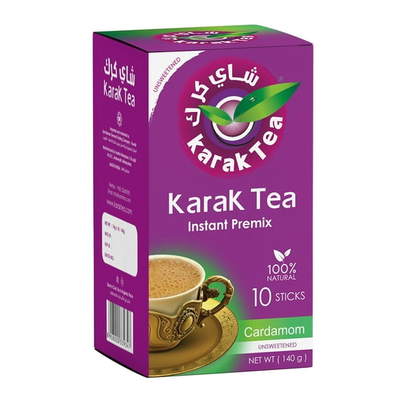 Karak Tea Cardamom Instant Tea Mix 10 Sticks 200g - Authentic Cardamom Flavor for Convenient, Aromatic & Refreshing On-the-Go Chai Indulgence-PC