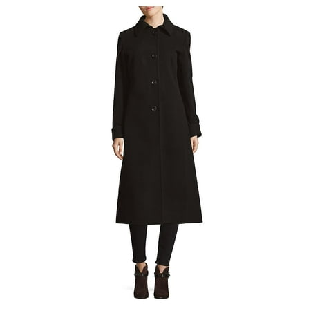 Plaid Wool-Blend Maxi Coat